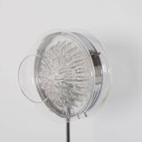 Lampadaire vintage italien "eye" en chrome, verre de Murano et marbre, 1970s