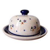 Hand-painted ceramic bell butter dish. Poland