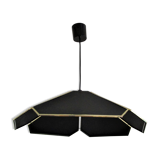 Black flower and gold hanging lamp, 80s