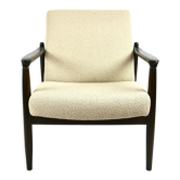 Fauteuil beige bouclé, années 1970