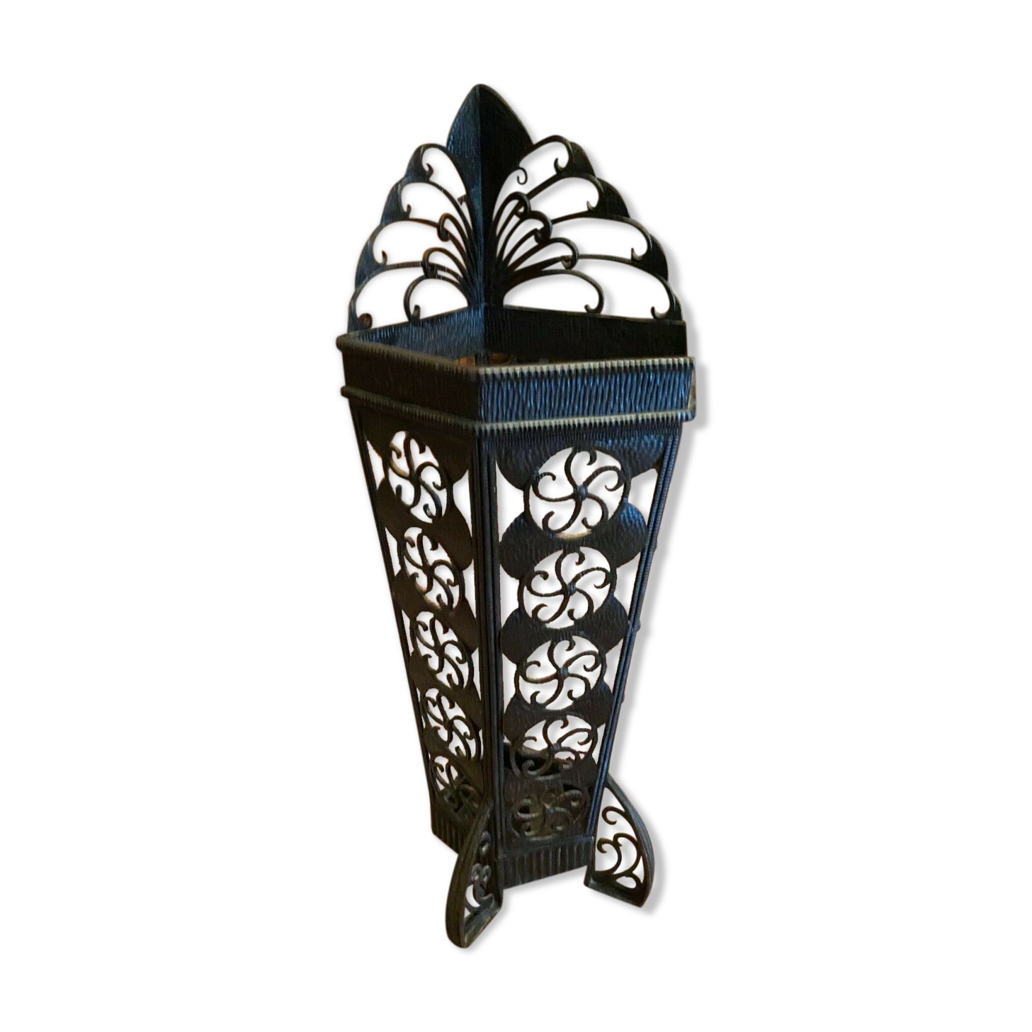 Hammered wrought iron umbrella holder 1930-1950