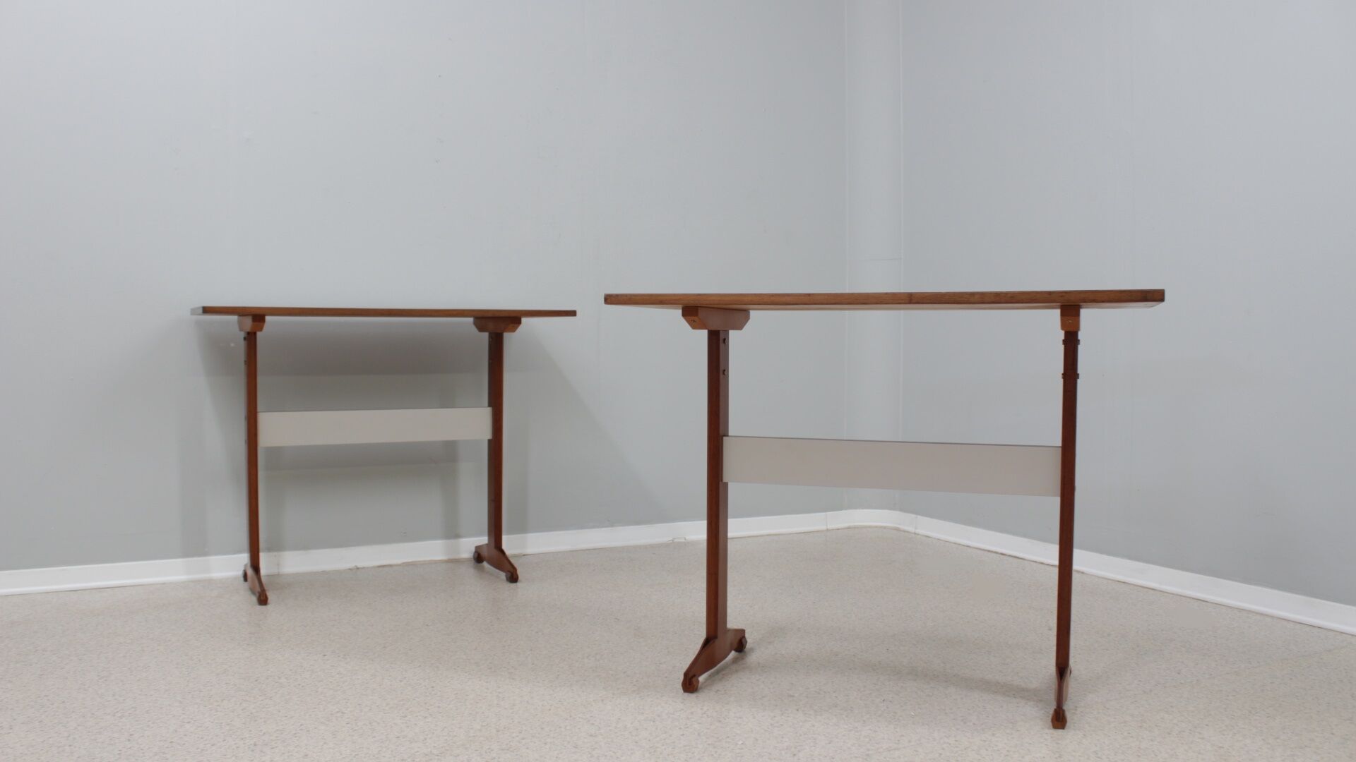 Mid century wood and formica desk 1950s, set of 2