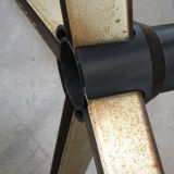 Tabouret repose pied cuir brun 1970