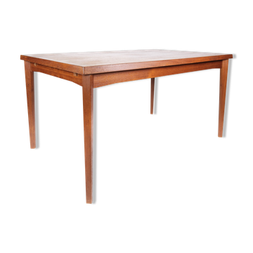 Table à manger en teck avec rallonges, de design danois, années 1960