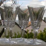 6 red wine glasses in crystal villeroy et boch. concorde model.