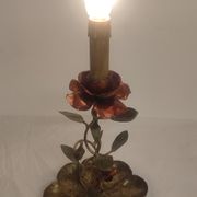 Wrought iron table lamp and gold leaf. France, 1950