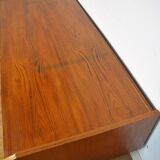 Scandinavian low teak and metal sideboard