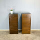 Roller shutter cabinet, dark oak, 1950s