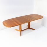 Vintage Gudme Danish oval extendable dining table solid teak 1960s