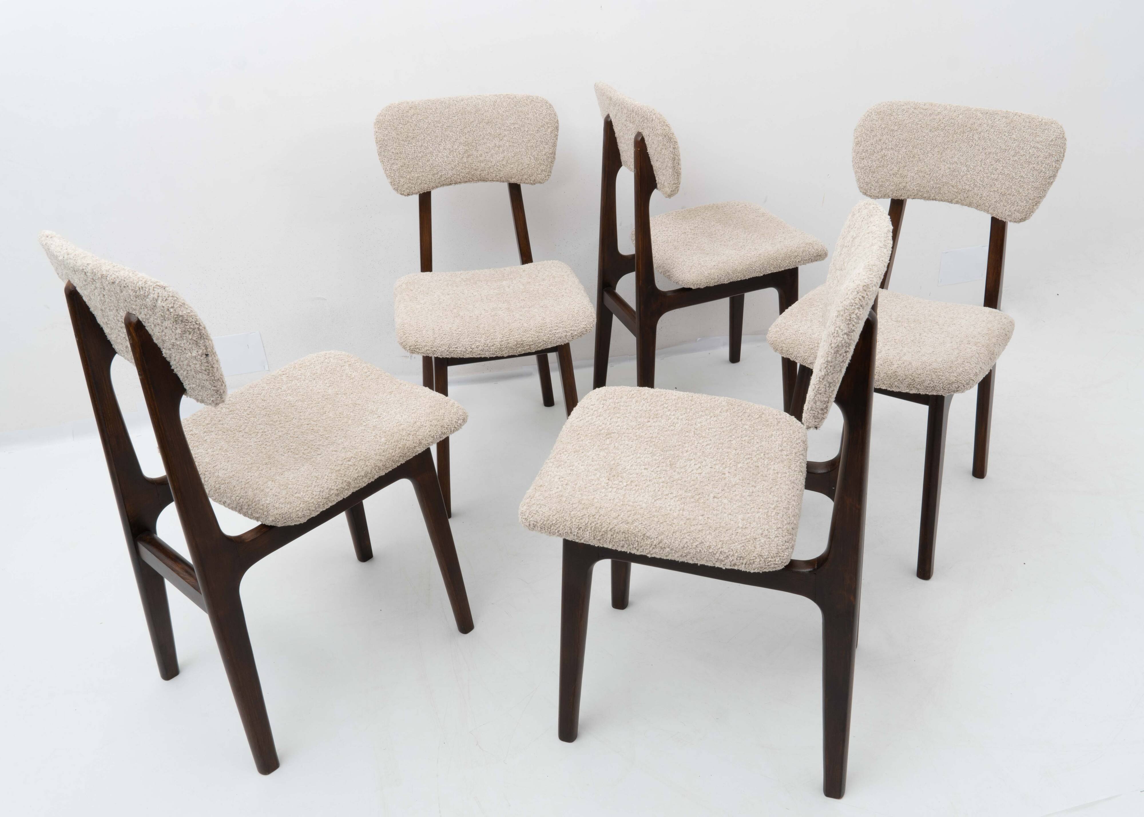 Set of 5 chairs design R. Hałas Vintage Poland 1970s