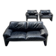 First edition Maralunga set, Vico Magistretti, Cassina, Italy, 1970s.