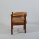 Vintage wooden throne chair armchair cognac leather