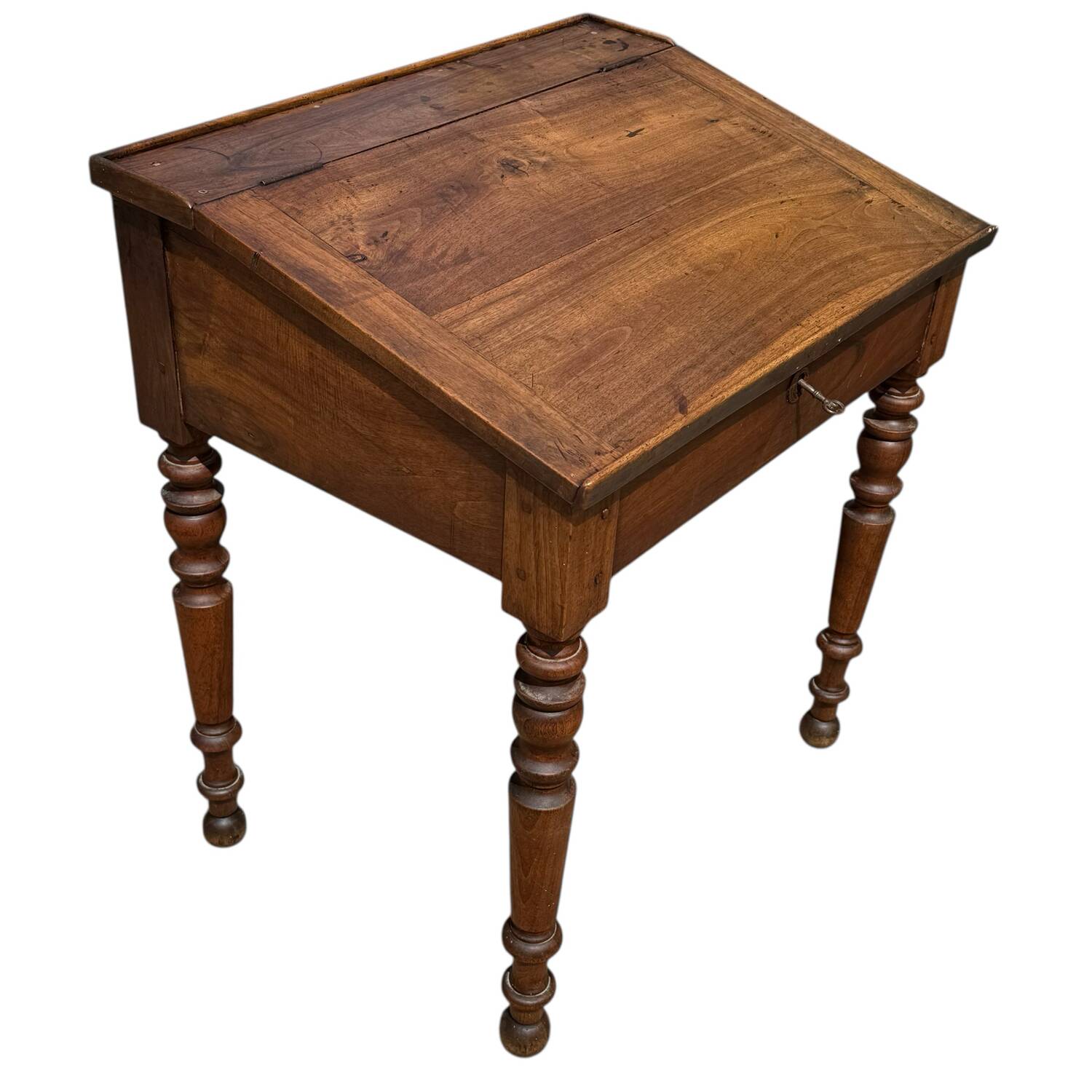 19th century Louis Philippe walnut drop-leaf desk