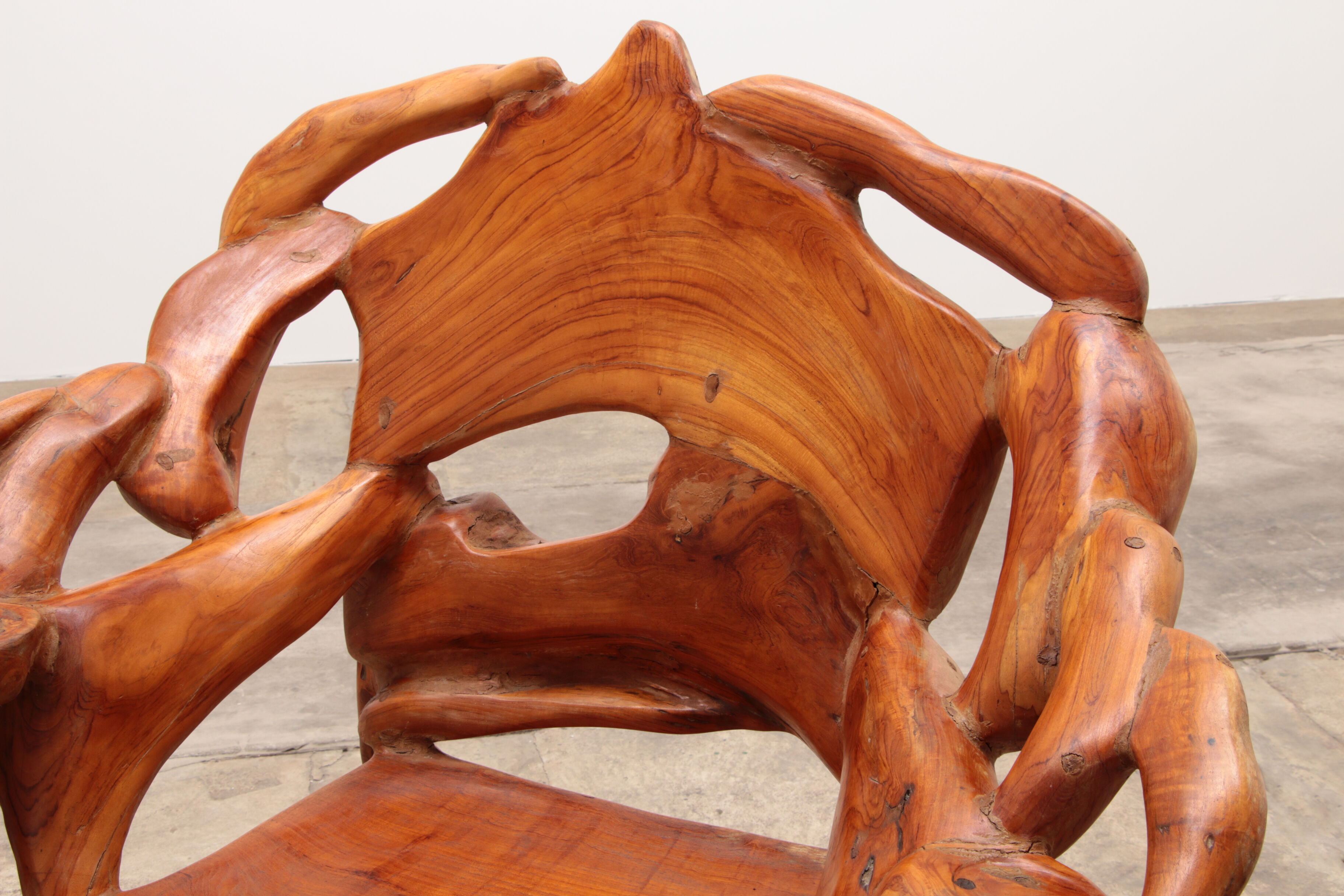 Robust armchair made of recycled wood