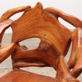 Robust armchair made of recycled wood