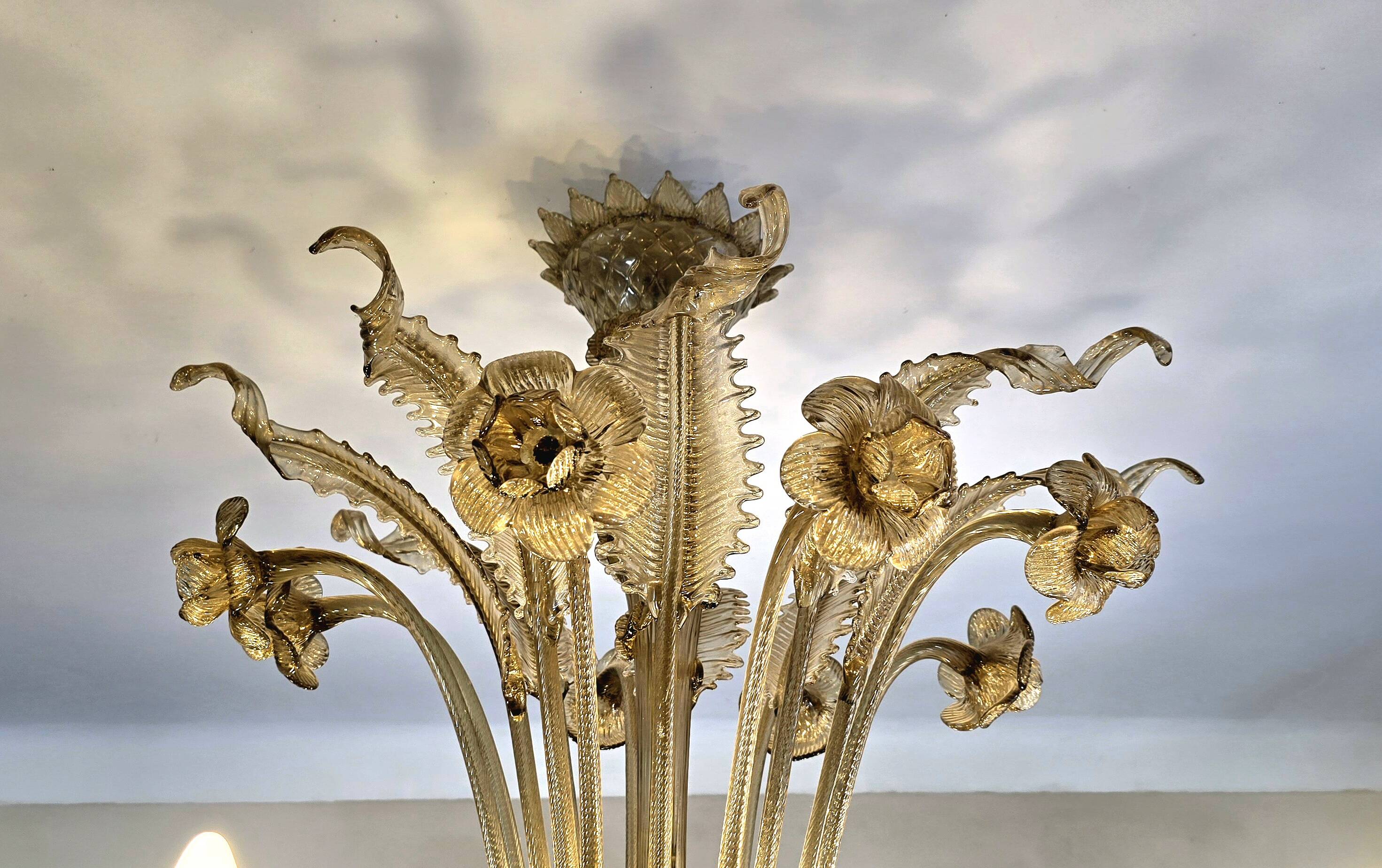 Large Murano glass chandelier – 12 lights – early 20th century