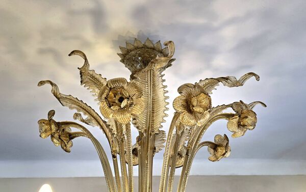 Grand lustre en verre de Murano – 12 lumières - début du 20e siècle
