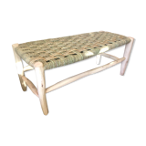 Banc en peuplier et palmier tressé