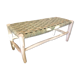 poplar bench and braided doum (palm tree)