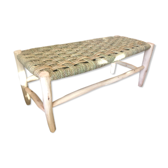 Banc en peuplier et palmier tressé