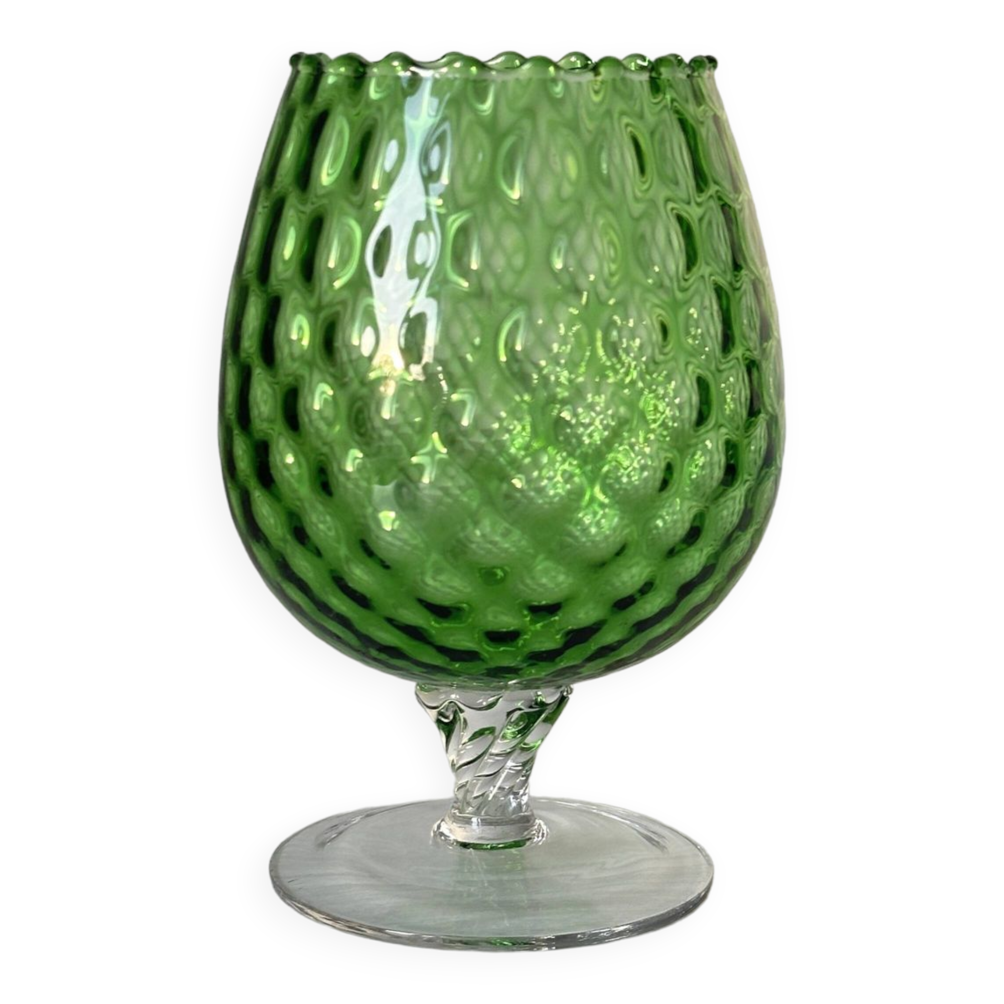 Large translucent green empoli vase