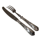 Carving service for 2 pieces, silver-plated metal, Ercuis silversmith, Louis XV style, 29