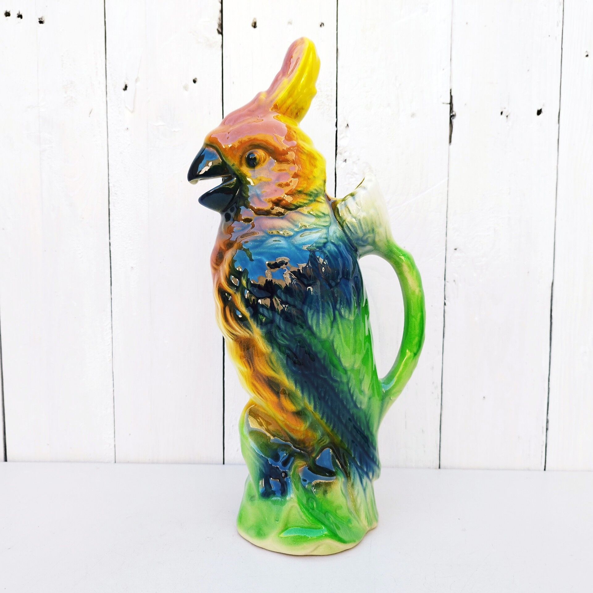 Pitcher cockatoo earthenware Saint Clement Vintage