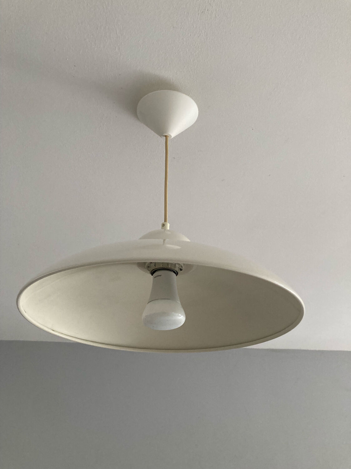 White metal pendant lamp Vrieland Design 1970s