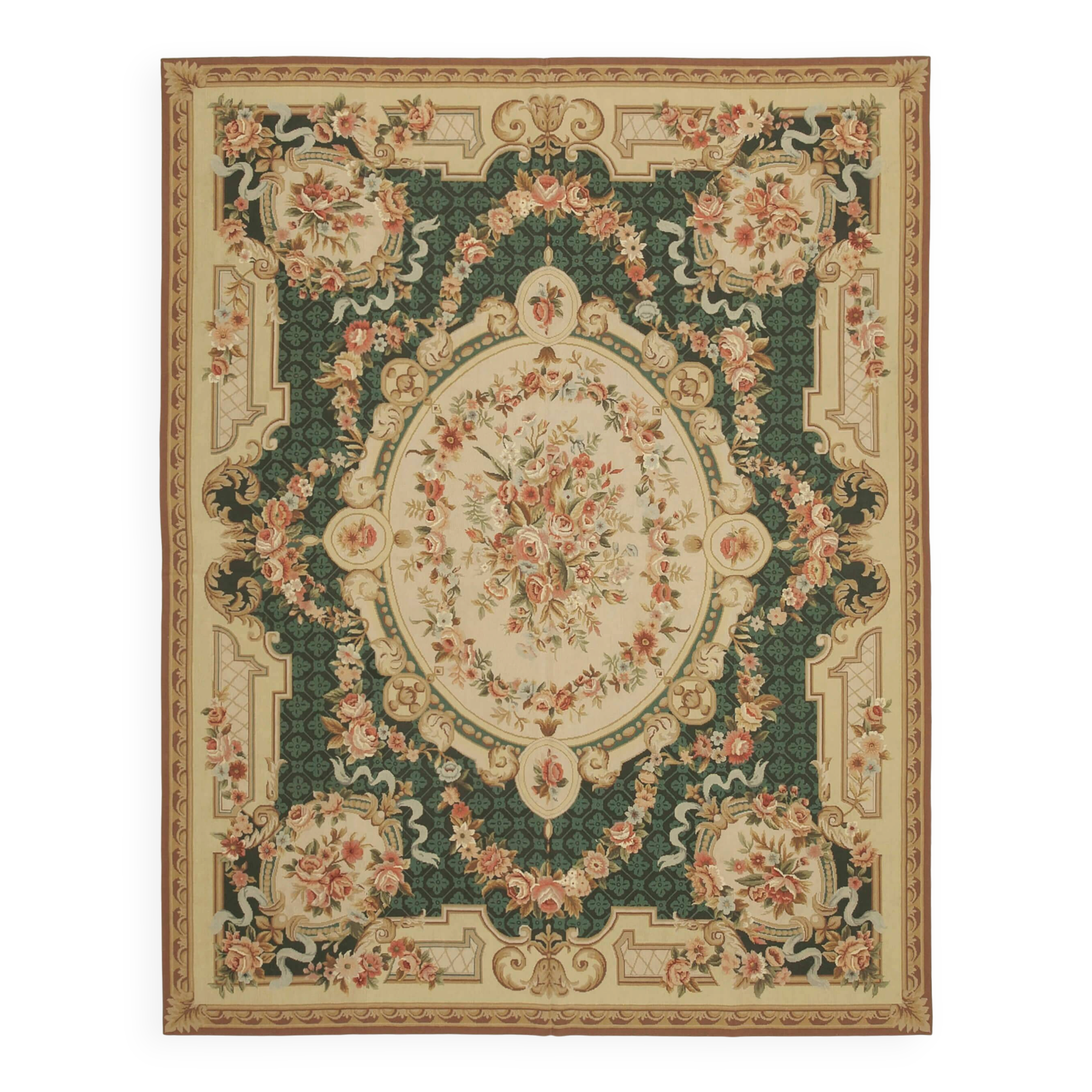 Handmade Vintage Flatweave Needlepoint Kilim 238 x 302