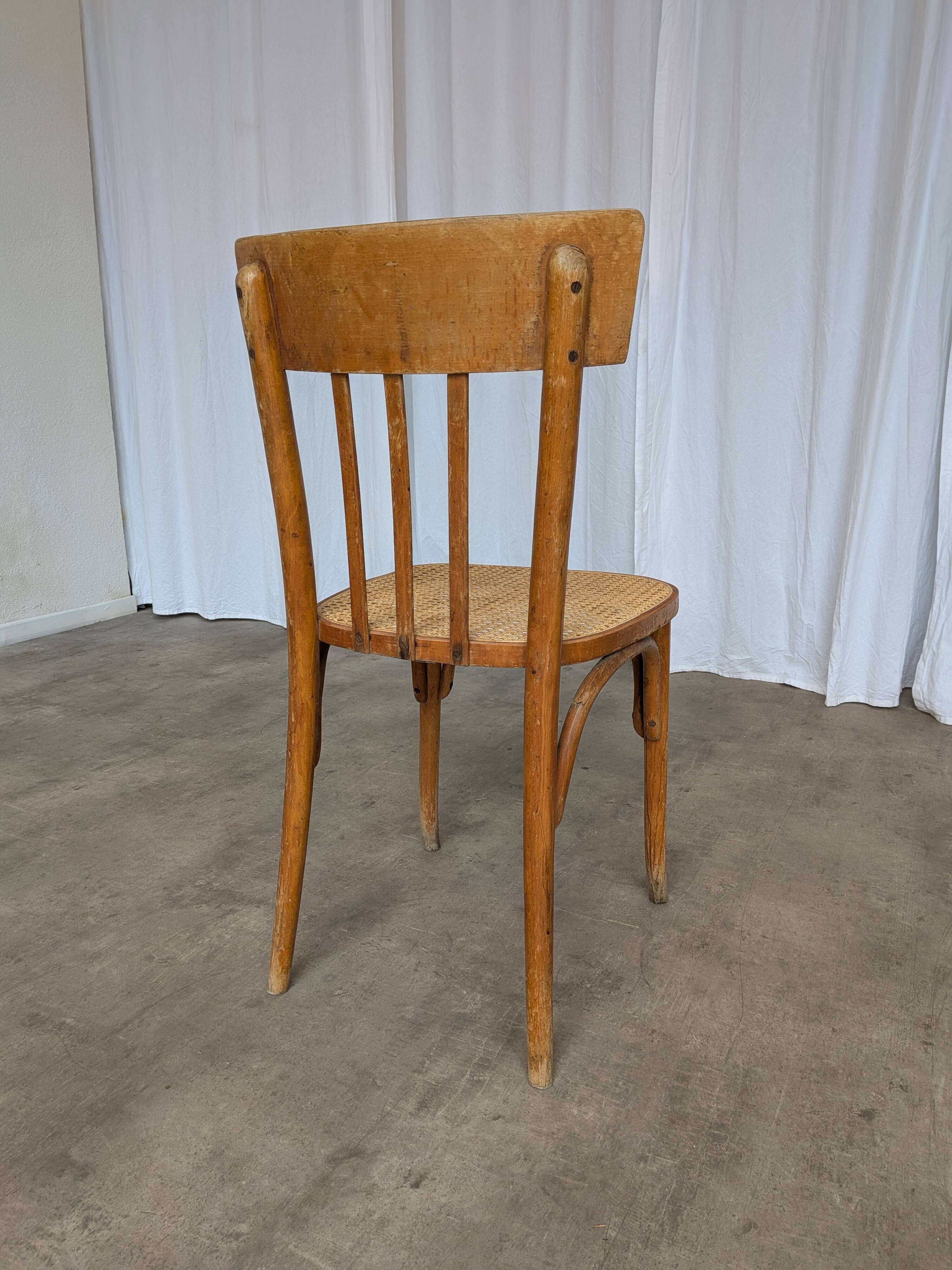 Vintage Cane Seat Dining Chair: 1970s Yugoslavia, Boho Interior