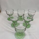 Series of 6 uraline digestive glasses