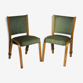 Pair of vintage Bow-wood chairs