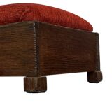 Pouf Art Déco design des années 30, tabouret minimaliste modèle bas.