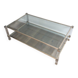 Large coffee table in plexiglass and chrome