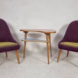 Vintage Chairs and Table, 1960s, Set of 3