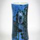Small jug by Jacques Blin in blue ceramic with engraved animal decoration.