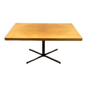 Rectangular ash dining table, vintage Czech 1970s