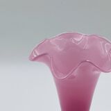 Pink and white opaline vase 31 cm
