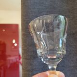 12 crystal wine glasses engraved with floral patterns
