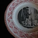 Talking plate with theme Gien N° 1 late nineteenth