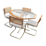 Golden chairs dining set with complementing table