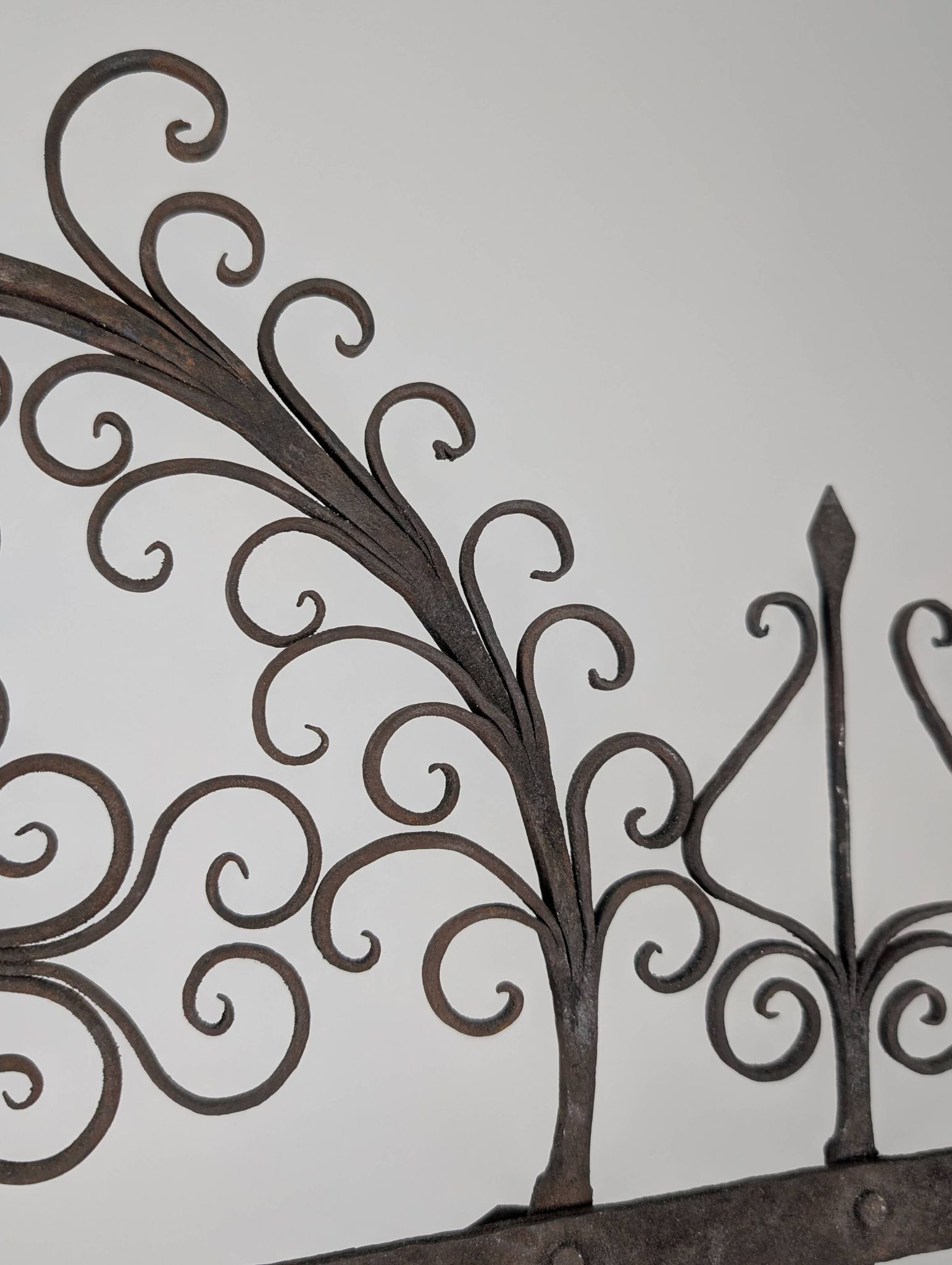 Spanish Wrought Iron Fireplace Screen Candelabra, Arts and Crafts, 1880s