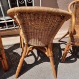 4 fauteuils en  rotin