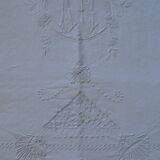 Flat sheet old wire, embroidered & monogrammed AC