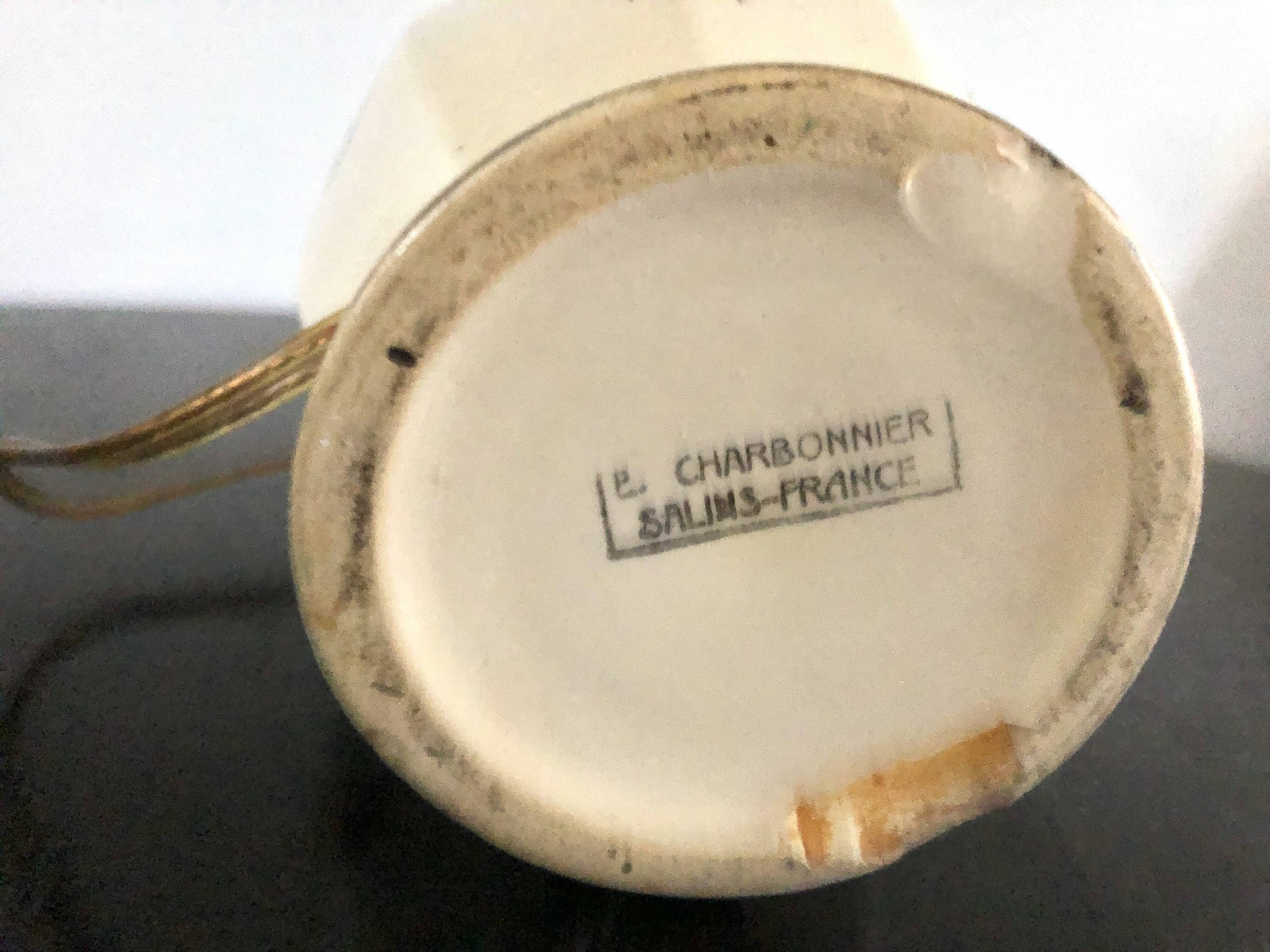 Ceramic lamp foot Charbonnier Salins les Bains