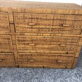Vintage rattan dresser