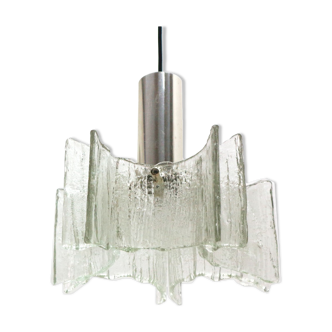 Kaiser ice glass hanging lamp 1970