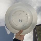 Blue earthenware salad bowl Moulin des loups