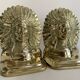 Indian chief bookends in solid gilded brass, 1970