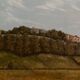 Oil on canvas by Michèle Culpo June 85 mountain landscape 20th century